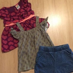 Girls Size 3 Clothing : tops and shorts